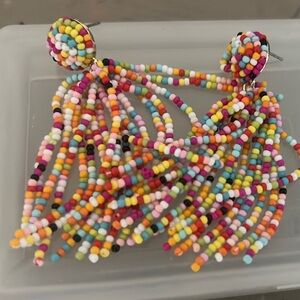 Colorful Beaded Tassel Earrings